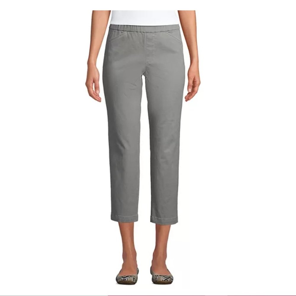 Women's Lands' End Pull-On Chino Crop Pants NWOT